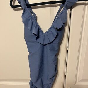 Xhilaration Blue Ruffle Swimsuit